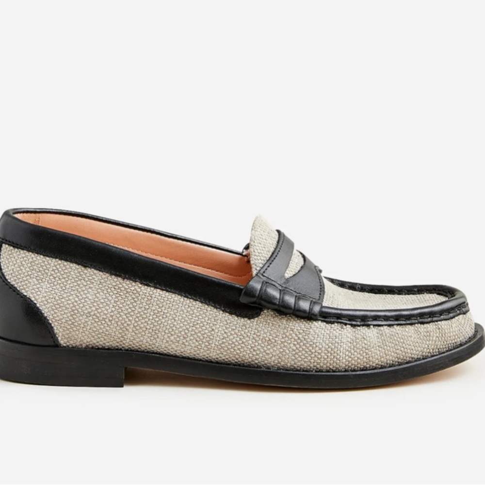 J.Crew Women’s Winona penny loafers in Spanish canvas - Size 9 1/2